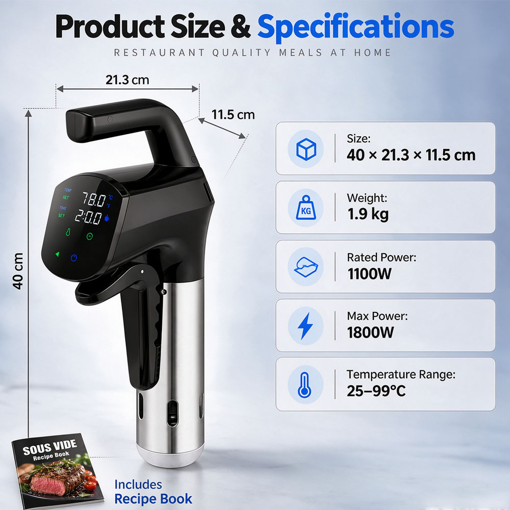 WiFi'lı Sous Vide Pişirici 180 - Digital Sous Vide Precision Cooker incelemesi ve fiyatı